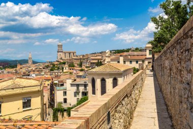Panoramic view of Girona clipart