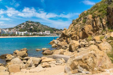 Blanes Beach'te Costa Brava