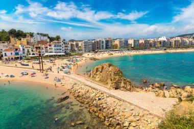 Blanes Beach'te Costa Brava