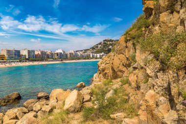 Blanes Beach'te Costa Brava