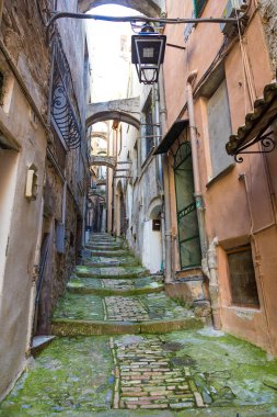Medieval street in San Remo clipart
