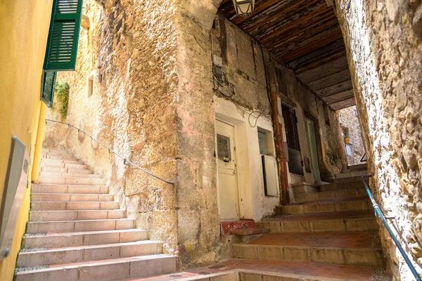 Old narrow street in Menton — Stock Photo, Image