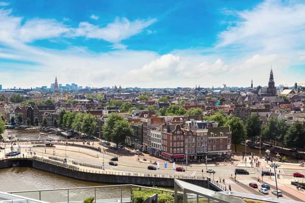 Panoramiczny widok z Amsterdamu — Zdjęcie stockowe