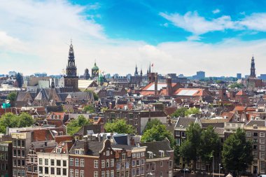 amsterdam'ın panoramik manzarasını