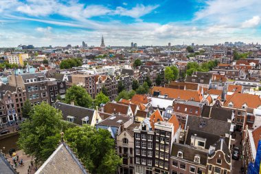 amsterdam'ın panoramik manzarasını