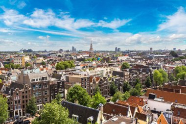 amsterdam'ın panoramik manzarasını