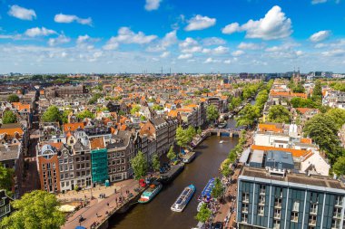amsterdam'ın panoramik manzarasını