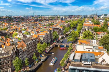 amsterdam'ın panoramik manzarasını