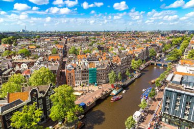 amsterdam'ın panoramik manzarasını