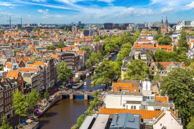 amsterdam'ın panoramik manzarasını