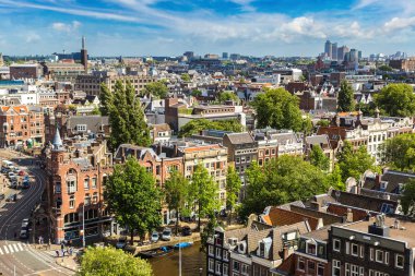 amsterdam'ın panoramik manzarasını