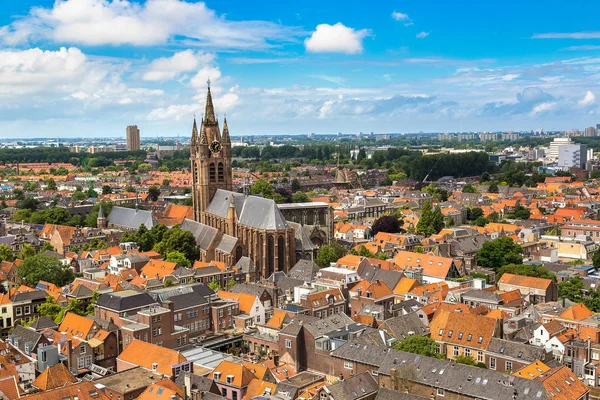 Panoramisch uitzicht over Delft — Stockfoto