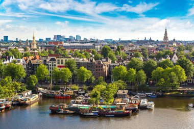 amsterdam'ın panoramik manzarasını