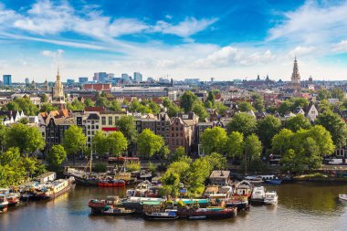 amsterdam'ın panoramik manzarasını