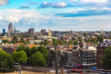 amsterdam'ın panoramik manzarasını