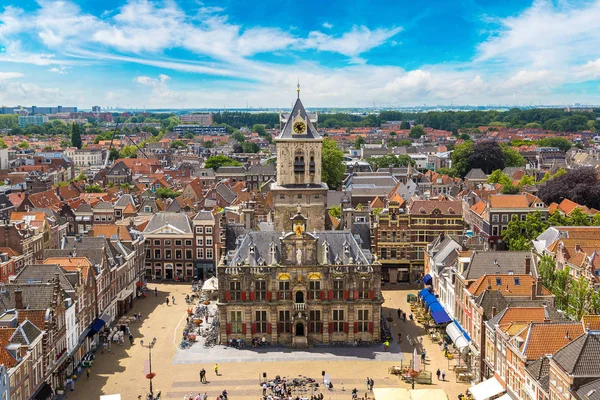 Panoramiczny widok Delft — Zdjęcie stockowe