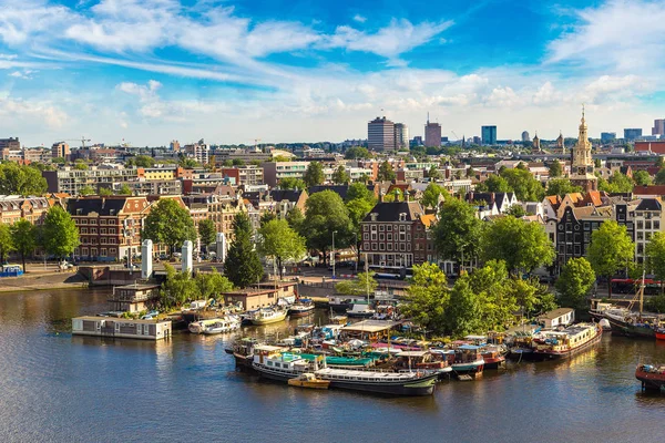 Panoramiczny widok z Amsterdamu — Zdjęcie stockowe