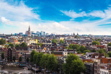 amsterdam'ın panoramik manzarasını