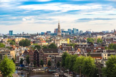 amsterdam'ın panoramik manzarasını