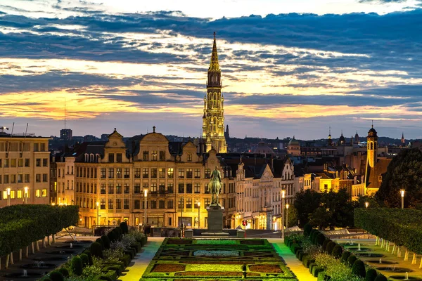Cityscape of Brussels at evening — Stock Photo, Image