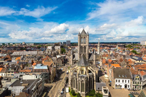 Gent panoramik havadan görünümü — Stok fotoğraf