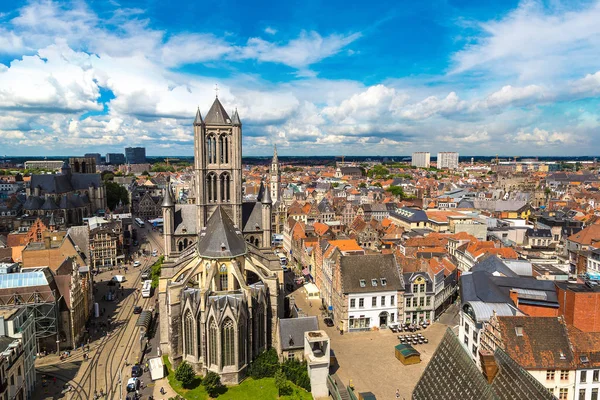 Vista aérea panorámica de Gent — Foto de Stock