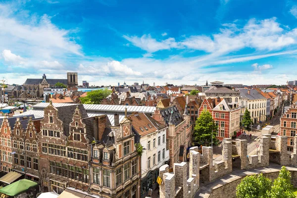 Panoramic aerial view of Gent — Stock Photo, Image