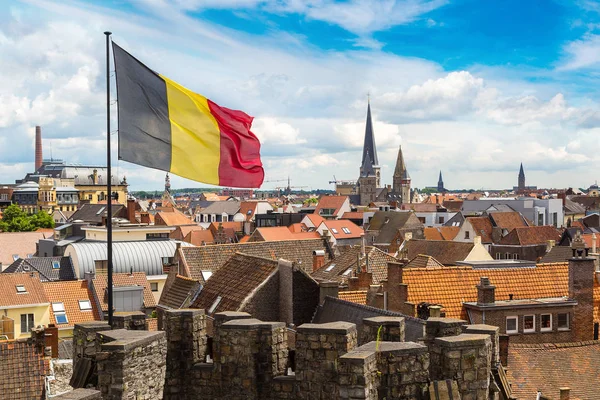 Středověký hrad gravensteen v Gentu — Stock fotografie