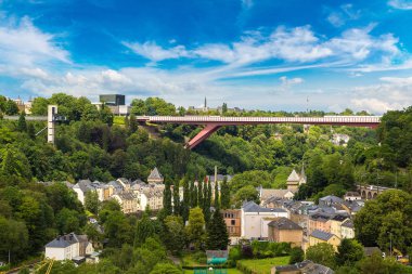 Modern Red bridge in Luxembourg clipart