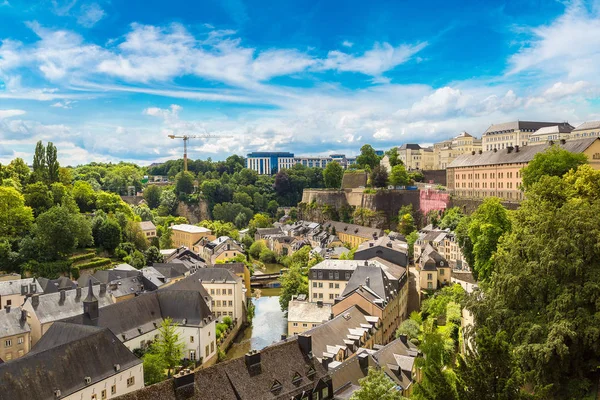 Panoramatický letecký pohled z Lucemburska — Stock fotografie