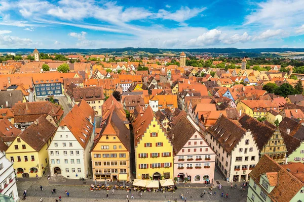 Panoramiczny widok z lotu ptaka miasta Rothenburg — Zdjęcie stockowe