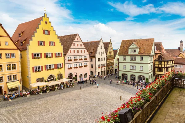 Panoramiczny widok z lotu ptaka miasta Rothenburg — Zdjęcie stockowe