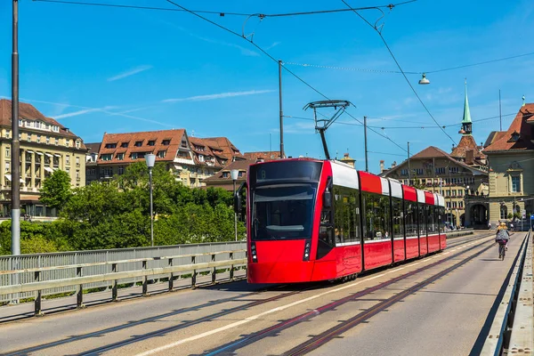 Modern city tram in Bern — Stock Photo, Image