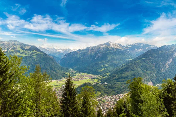 Panoramatické airview Interlakenu — Stock fotografie