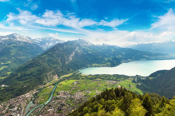 Panoramautsikt över airview Interlaken — Stockfoto