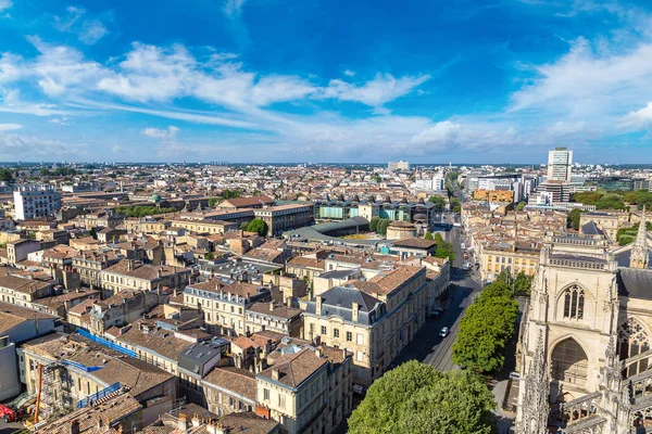 Panoramiczny widok z lotu ptaka z Bordeaux — Zdjęcie stockowe