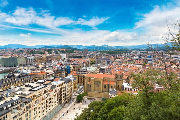 Panorama Flygfoto över San Sebastian — Stockfoto