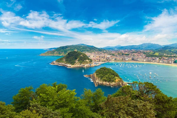 Panoramisch luchtfoto van San Sebastian — Stockfoto