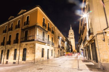 Night street in Salamanca clipart
