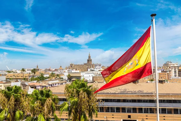 Flag of Spain and Sevilla — Stock Photo, Image