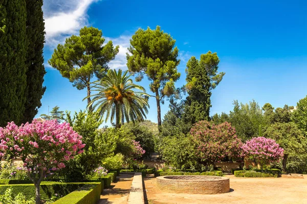 Trädgård i Alhambra palace — Stockfoto