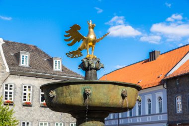 Market Fountain and golden eagle  clipart