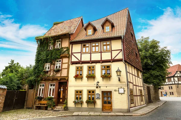 Historische Häuser in Quedlinburg — Stockfoto