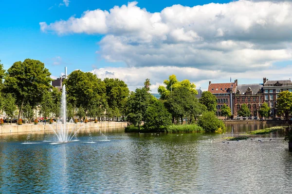 Palazzo Binnenhof e fontana — Foto Stock