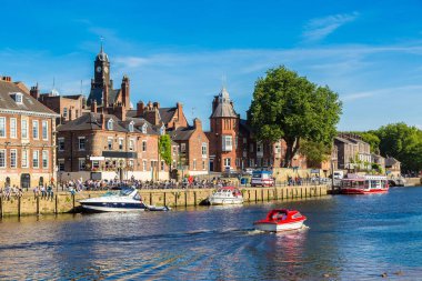 boats at River Ouse clipart