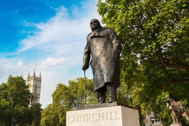 Statue of Winston Churchill  clipart