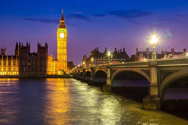 Big Ben, parlamentet, Westminster bridge — Stockfoto