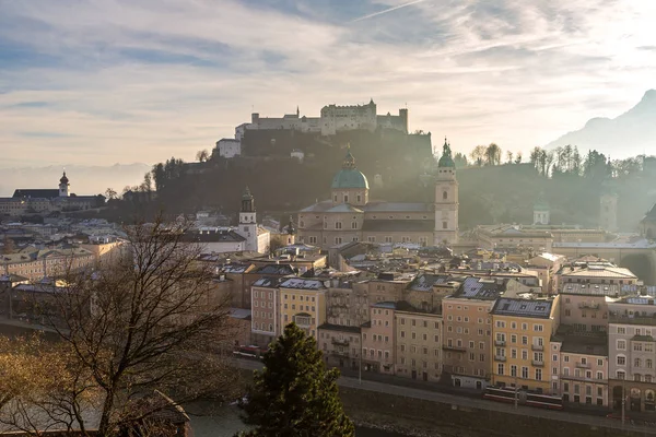 Salzburg Cathedral and Festung Hohensalzburg — Stock Photo, Image