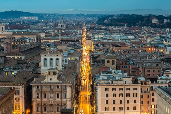 Panorama noturno de Roma — Fotografia de Stock