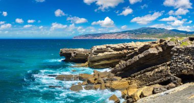 Atlantic ocean coast in Portugal clipart